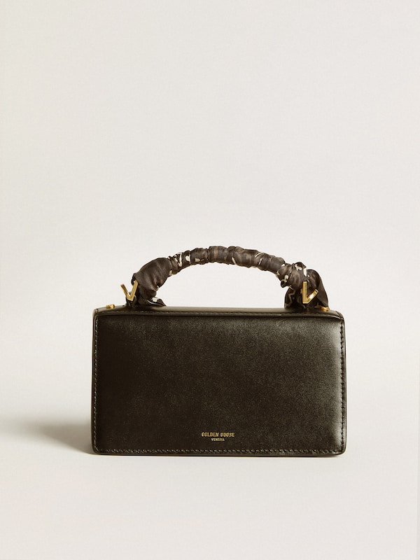 Golden Goose - Small Venezia Bag in black boarded leather with silk scarf  in 