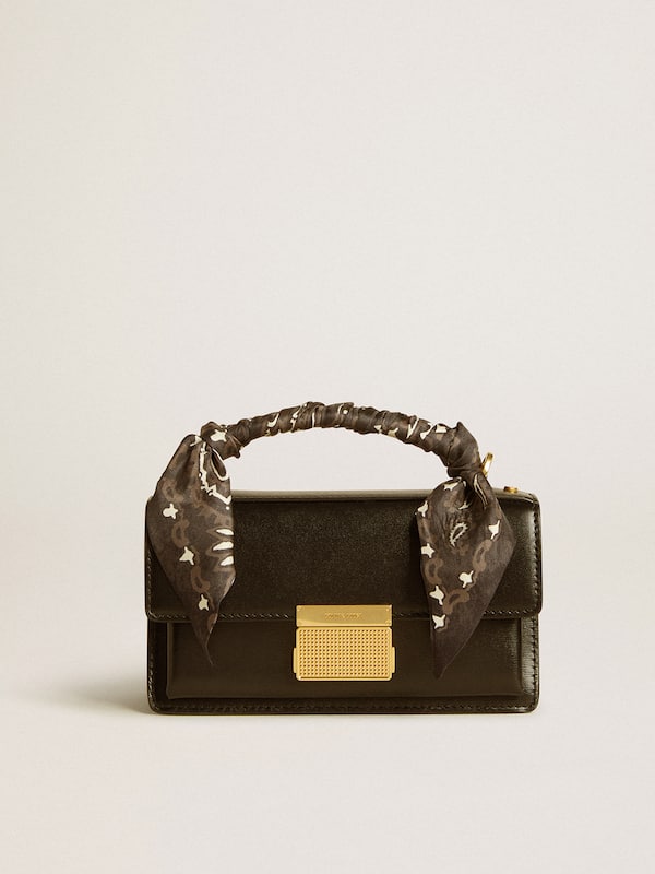 Golden Goose - Small Venezia Bag in black boarded leather with silk scarf  in 