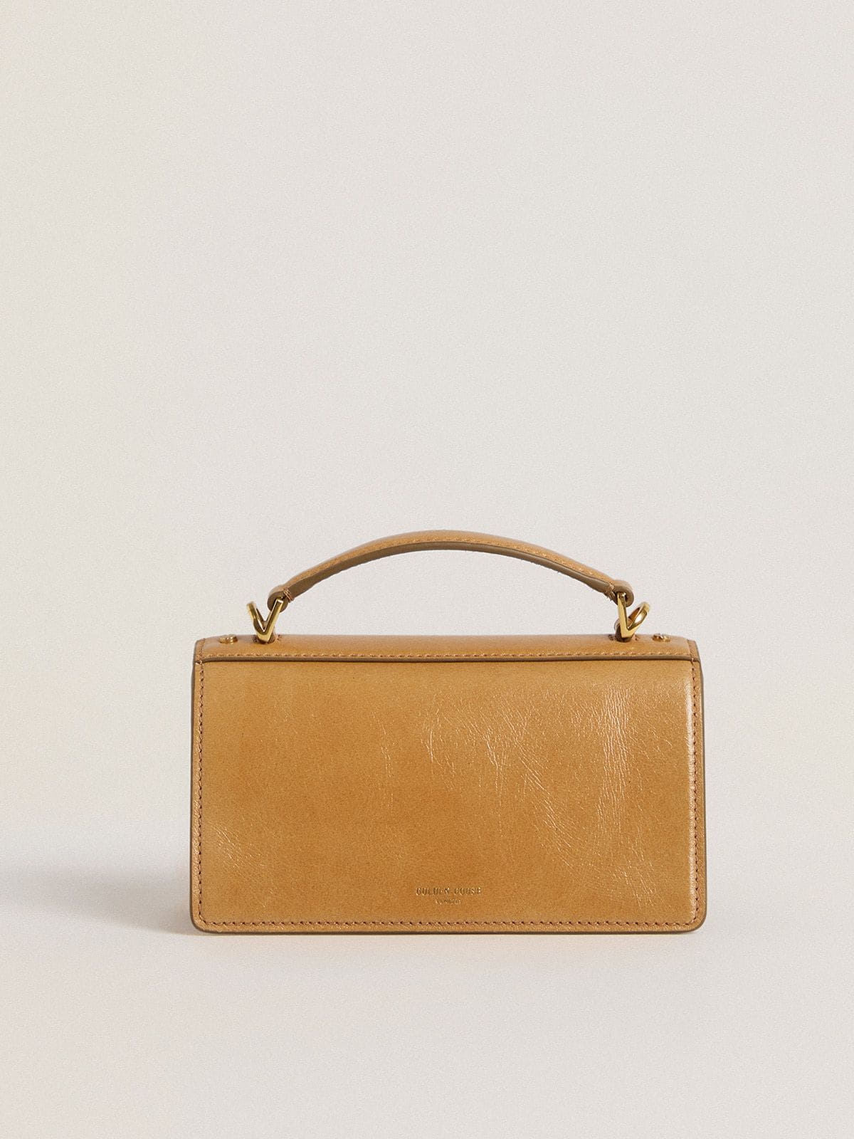 Golden Goose - Tabakbraune Venezia Bag Small aus Leder mit goldfarbenen Details  in 