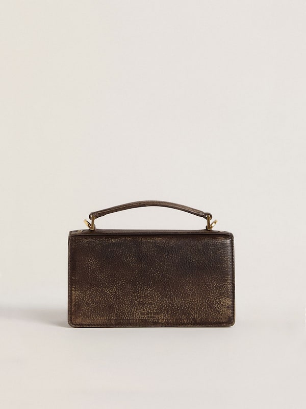 Golden Goose - Small Venezia Bag in dark brown leather with gold buckle in 
