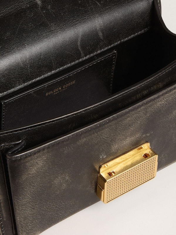 Golden Goose - Small Venezia Bag in dark brown leather with gold buckle in 
