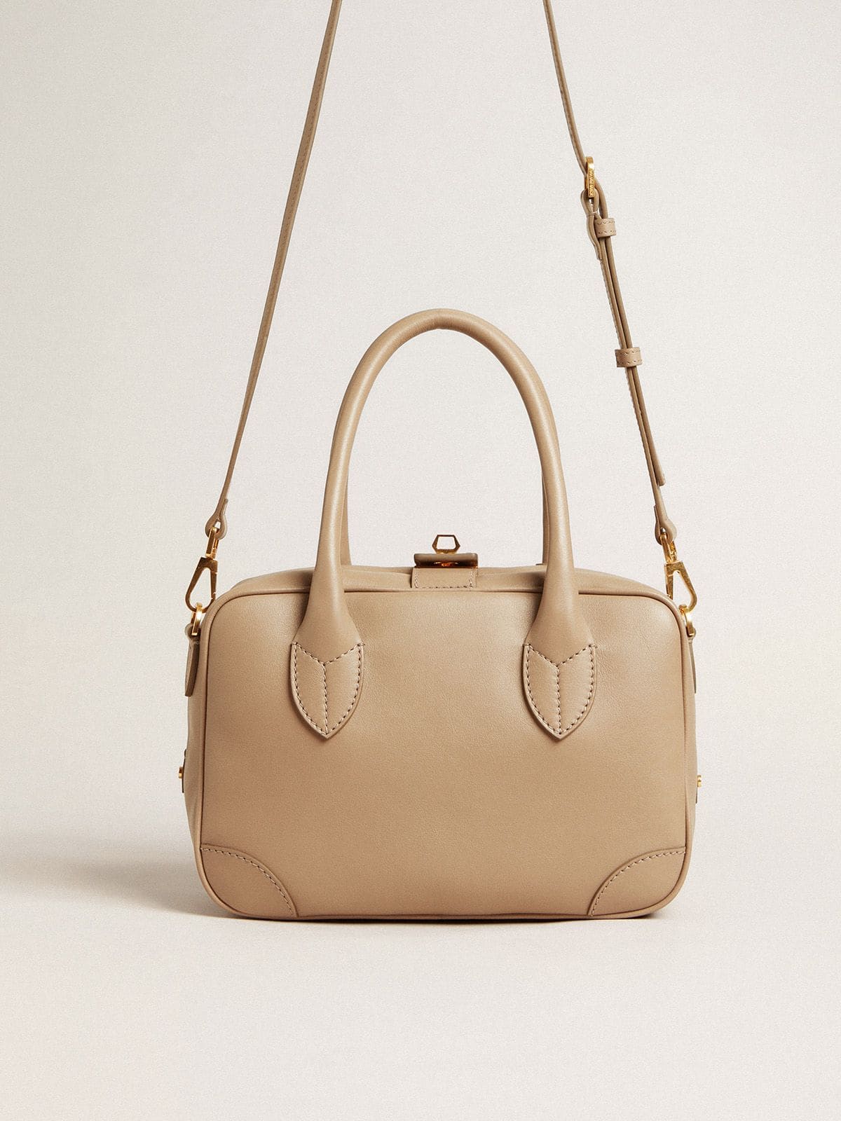 Golden Goose - Vita Bag in beige leather with gold details in 