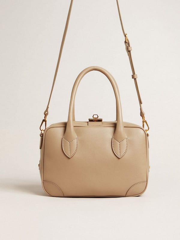 Golden Goose - Vita Bag in taupe leather with gold details in 
