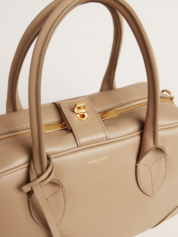Golden Goose - Vita Bag in taupe leather with gold details in 