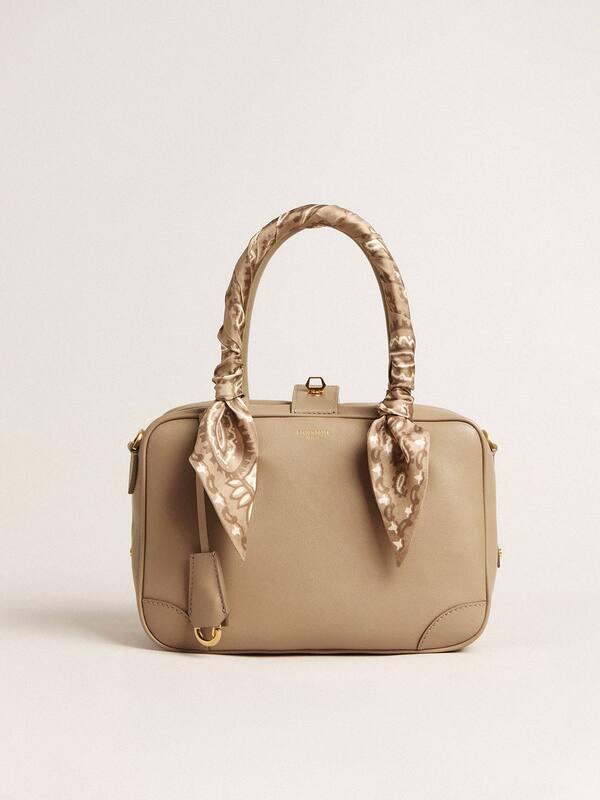 Golden Goose - Vita Bag in taupe leather with gold details in 