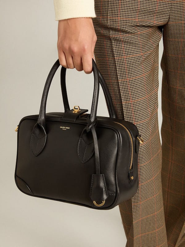 Golden Goose - Vita Bag in smooth black leather with gold details in 
