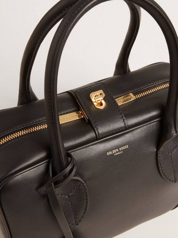 Golden Goose - Vita Bag in smooth black leather with gold details in 