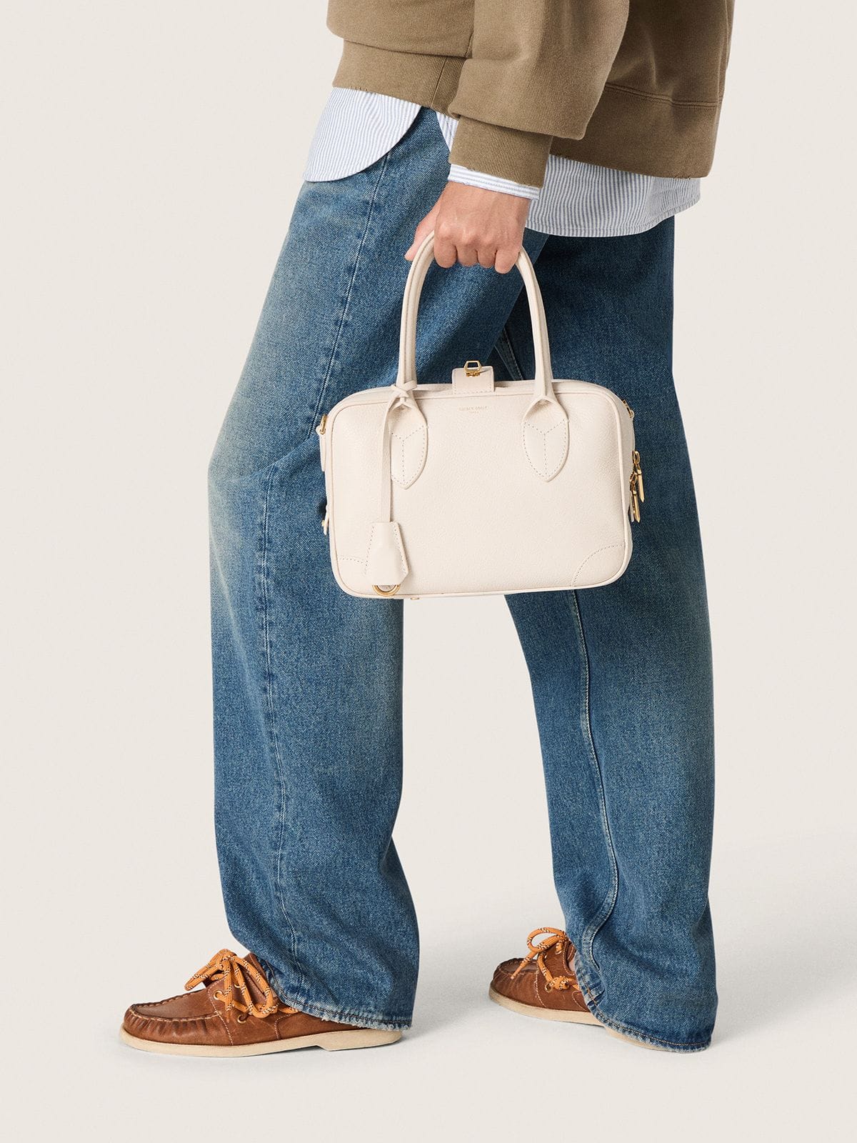 Golden Goose - Butterfarbene Vita Bag aus leder mit goldfarbenen Details in 