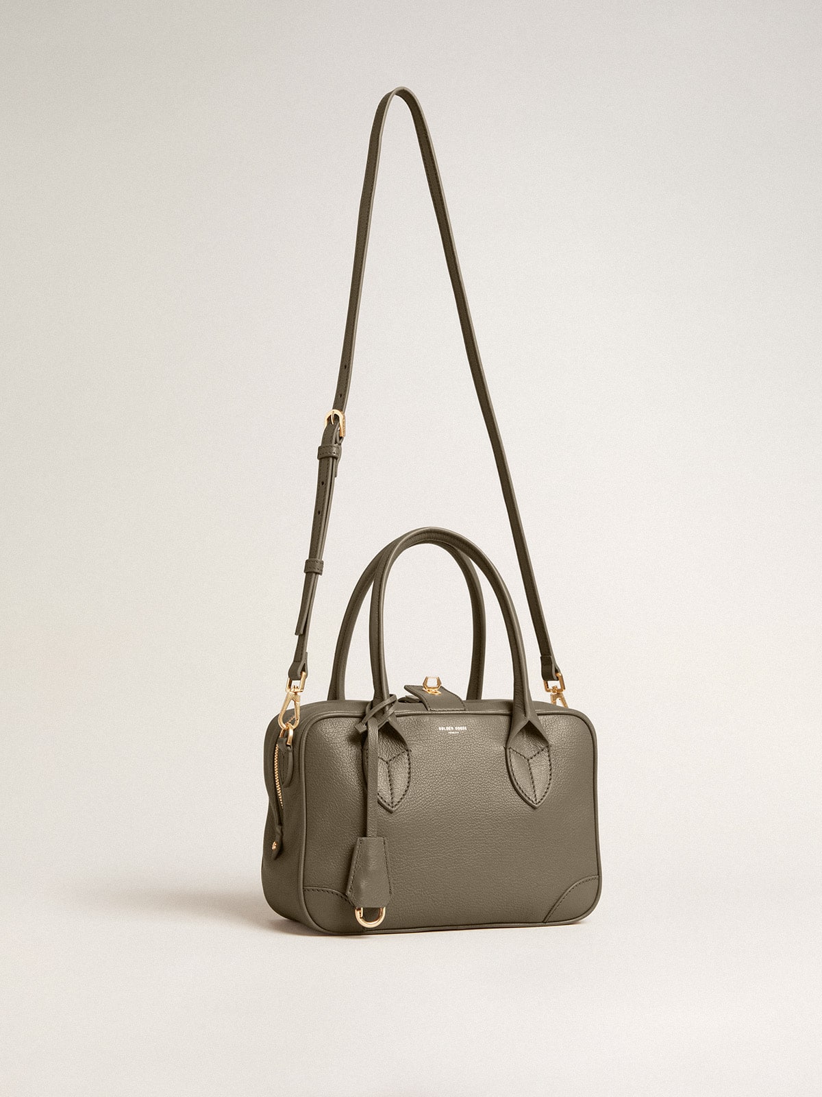 Golden Goose - Vita Bag in sage-green sheepskin leather with gold details in 