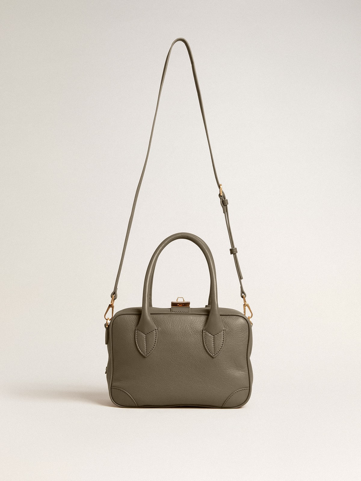 Golden Goose - Vita Bag in sage-green sheepskin leather with gold details in 