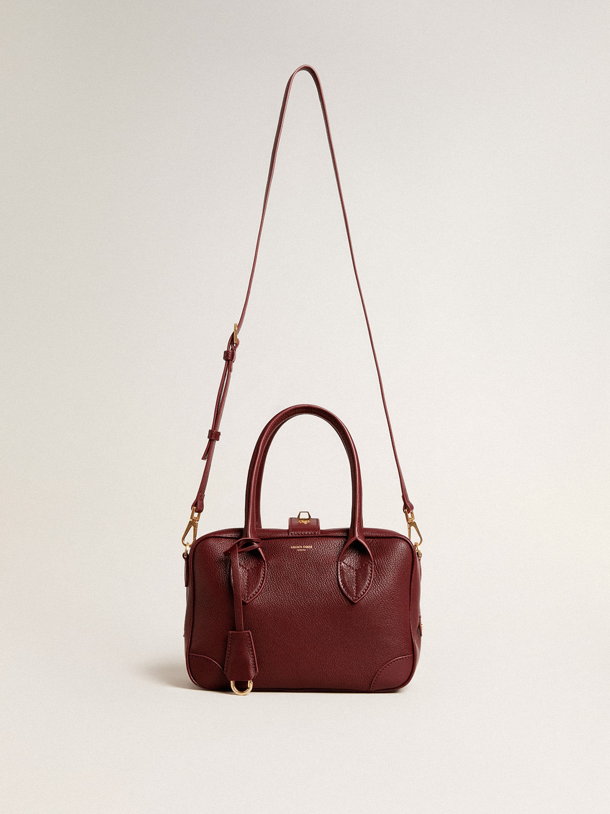 Vita Bag in burgundy sheepskin leather with gold details | Golden Goose