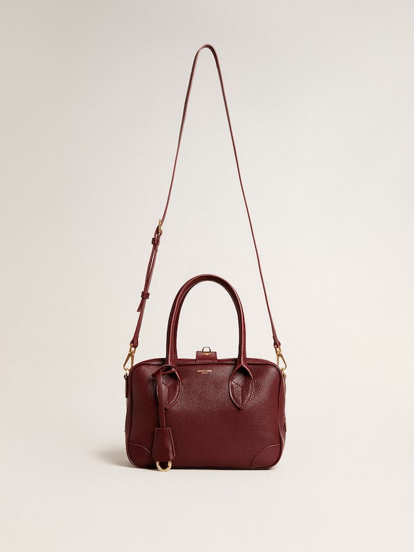 Golden Goose - Vita Bag in burgundy leather with gold details in 