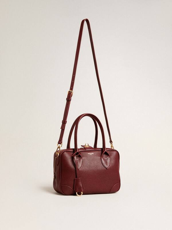 Golden Goose - Vita Bag in burgundy leather with gold details in 