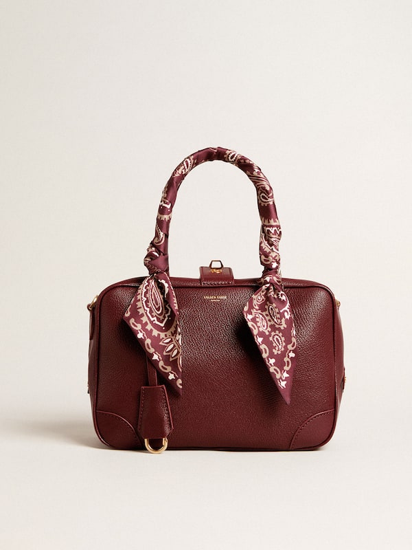 Golden Goose - Vita Bag in burgundy leather with gold details in 