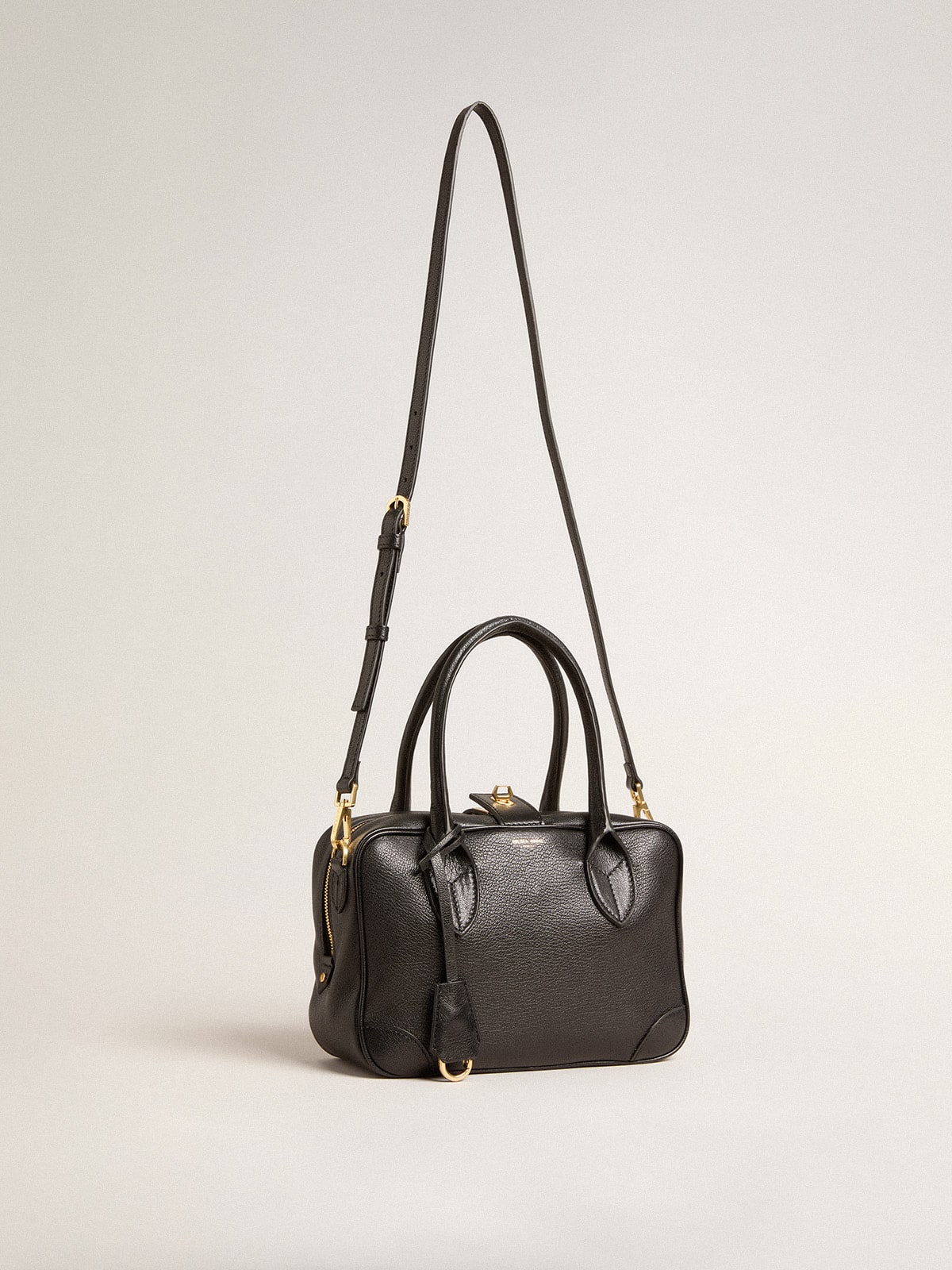 Golden Goose - Vita Bag in black sheepskin leather with gold details in 