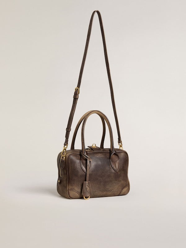 Golden Goose - Vita Bag in brown vintage leather with gold details  in 