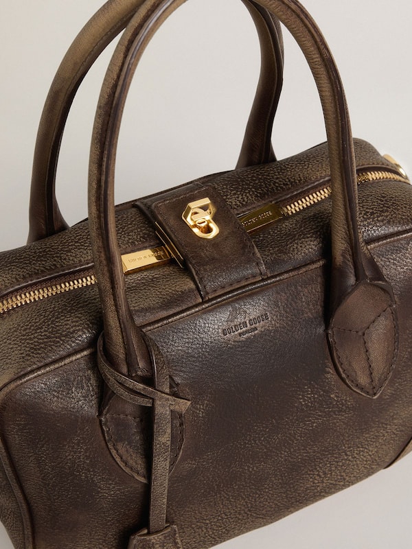 Golden Goose - Vita Bag in brown vintage leather with gold details  in 