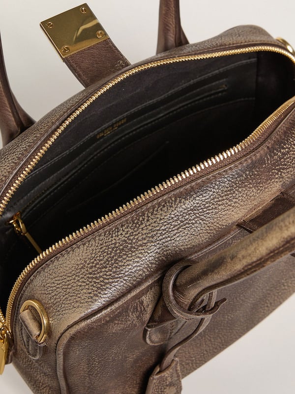 Golden Goose - Vita Bag in brown vintage leather with gold details  in 