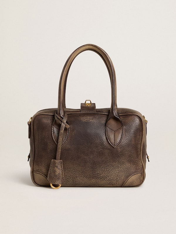 Golden Goose - Vita Bag in brown vintage leather with gold details  in 