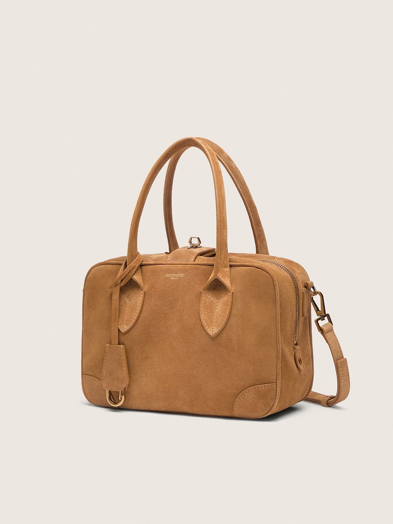 Golden Goose - Vita Bag in camel-colored suede with gold details in 