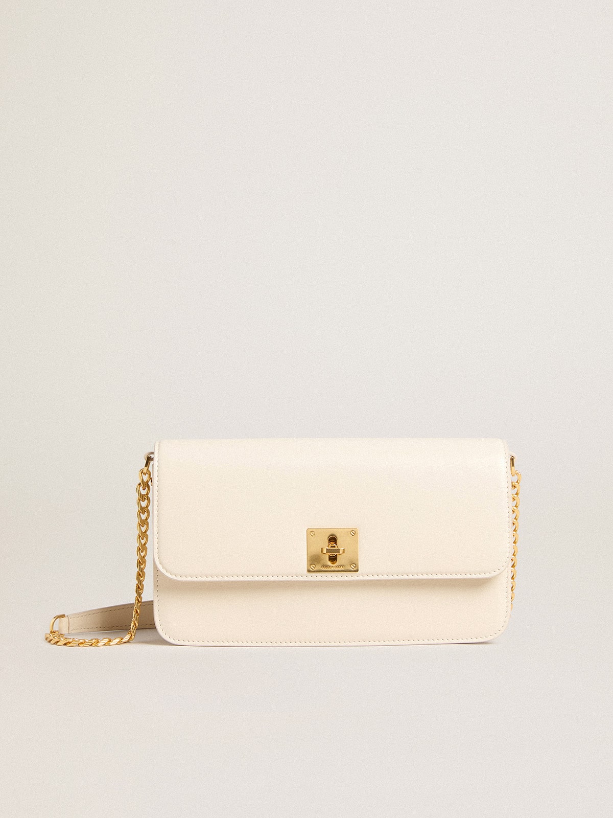 Golden Goose - Gioia Bag in butter-colored boarded leather with gold details in 