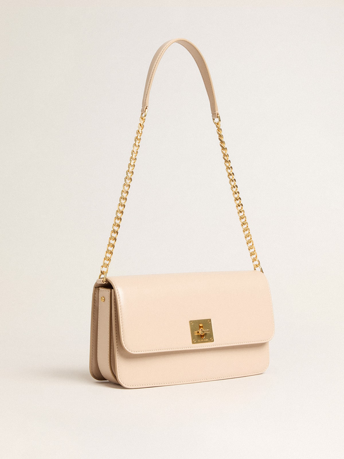 Golden Goose - Gioia Bag in pale pink boarded leather with gold details in 