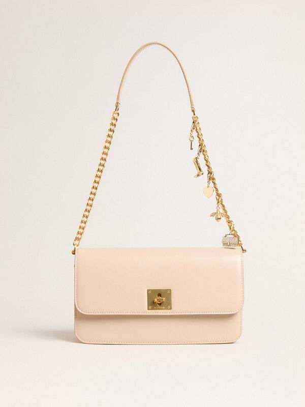 Golden Goose - Gioia Bag in pale pink boarded leather with gold details in 