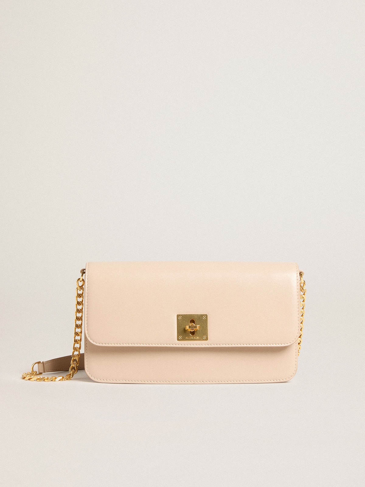 Golden Goose - Gioia Bag in pale pink boarded leather with gold details in 