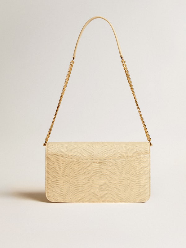 Golden Goose - Gioia Bag in vanilla-colored sheepskin leather with gold details in 