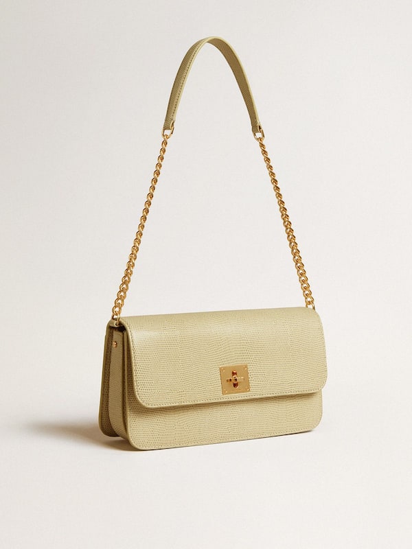 Golden Goose - Gioia Bag in mineral-gray sheepskin leather with gold details in 