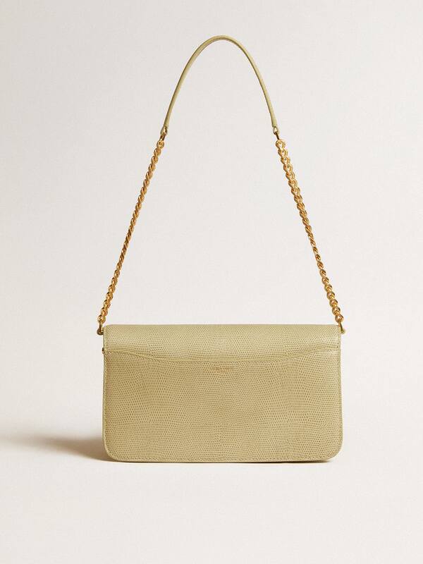 Golden Goose - Gioia Bag in mineral-gray sheepskin leather with gold details in 