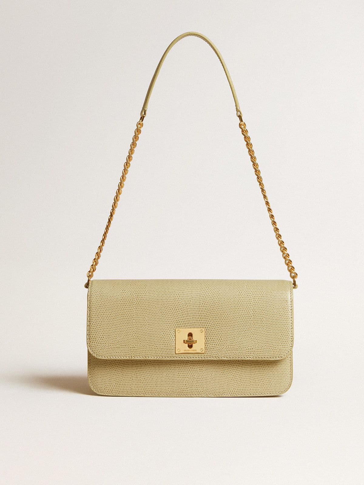 Golden Goose - Gioia Bag in mineral-gray sheepskin leather with gold details in 