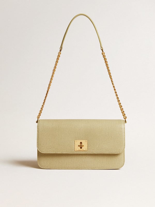 Golden Goose - Gioia Bag in mineral-gray sheepskin leather with gold details in 