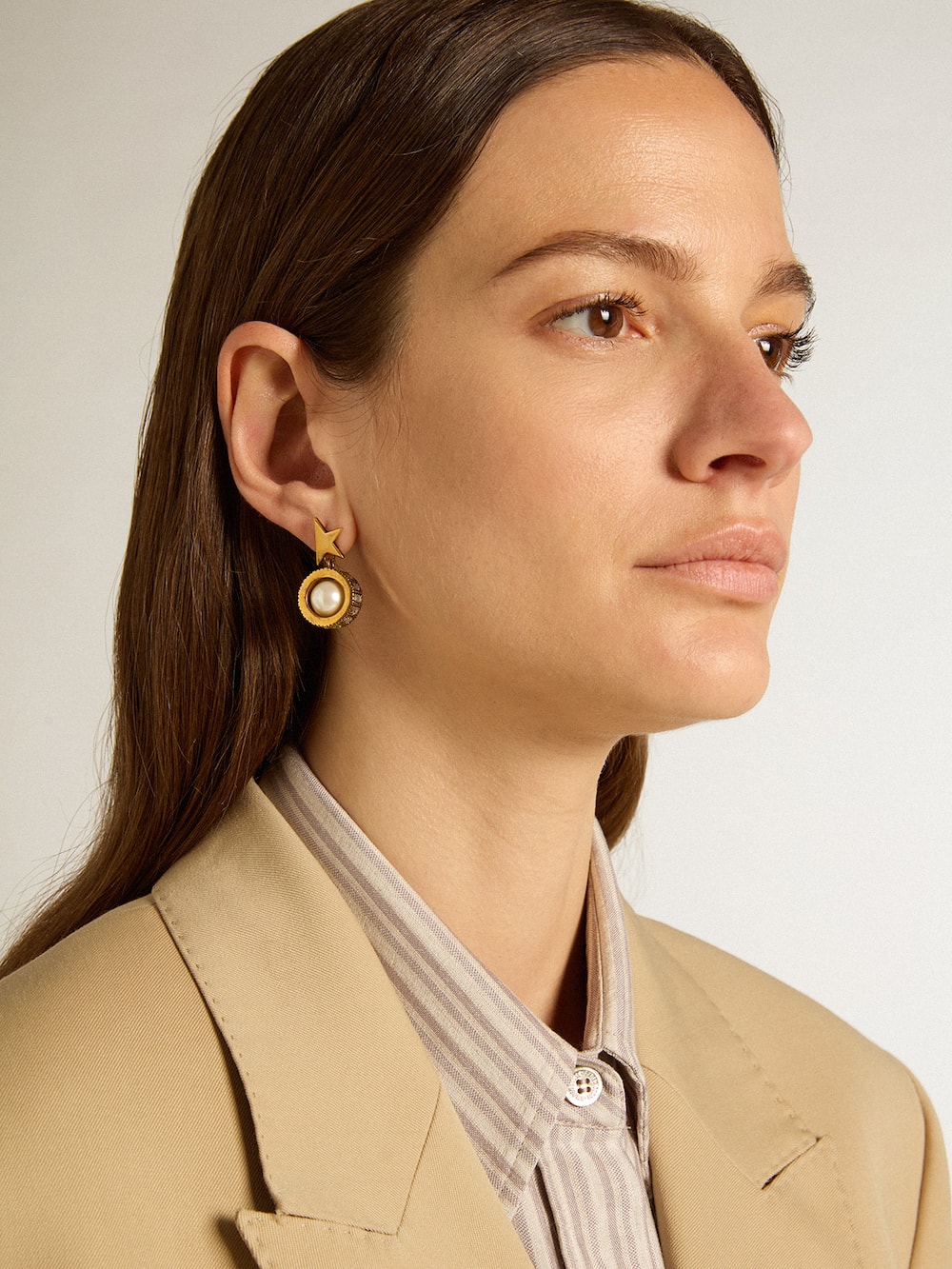 Golden Goose - Earrings with gold star and pearl in 