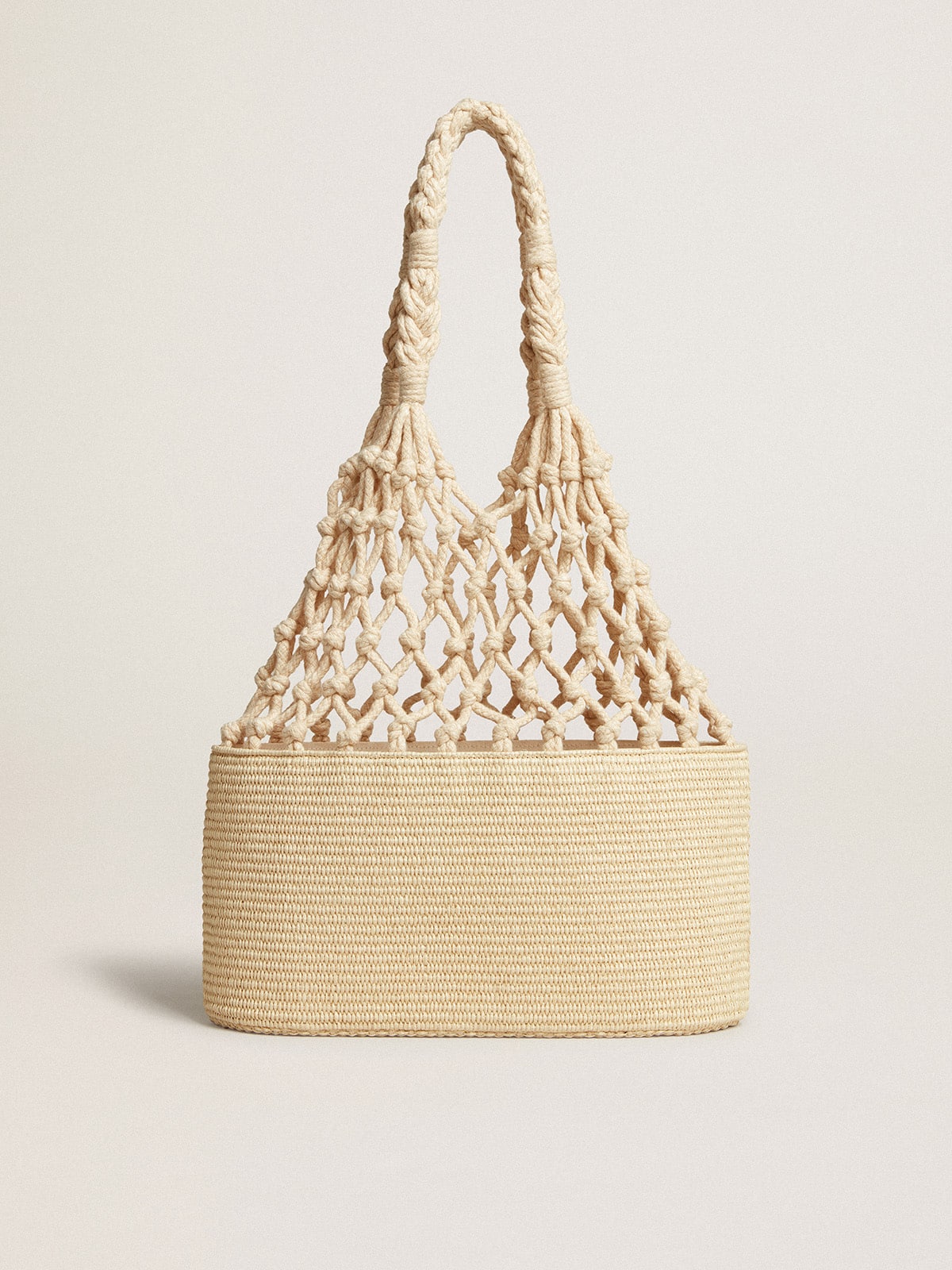 Golden Goose - Lido bag in raffia and braided cotton macram&eacute; in 
