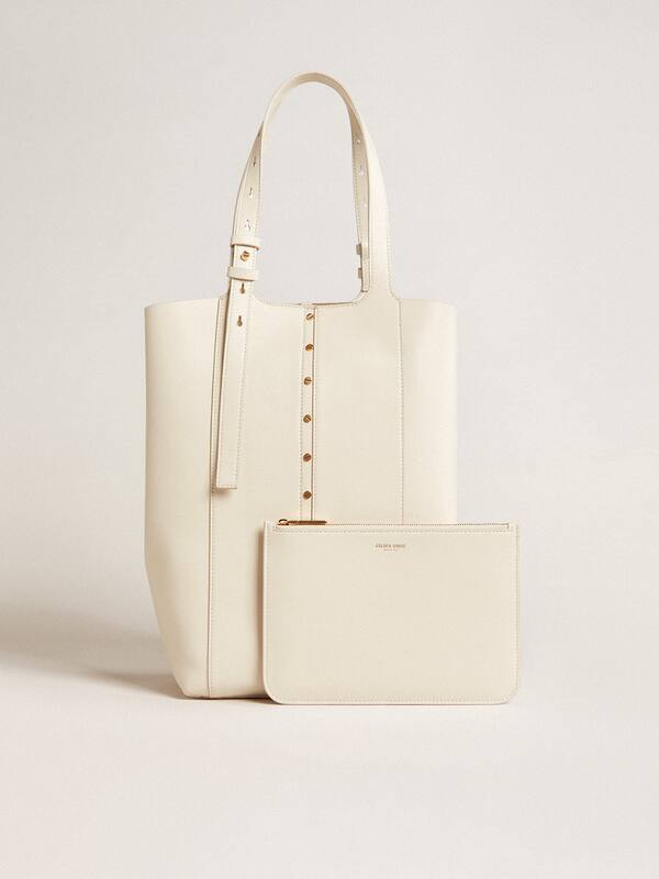 Golden Goose - 24/7 Bag North South in butter-colored leather with adjustable handles in 