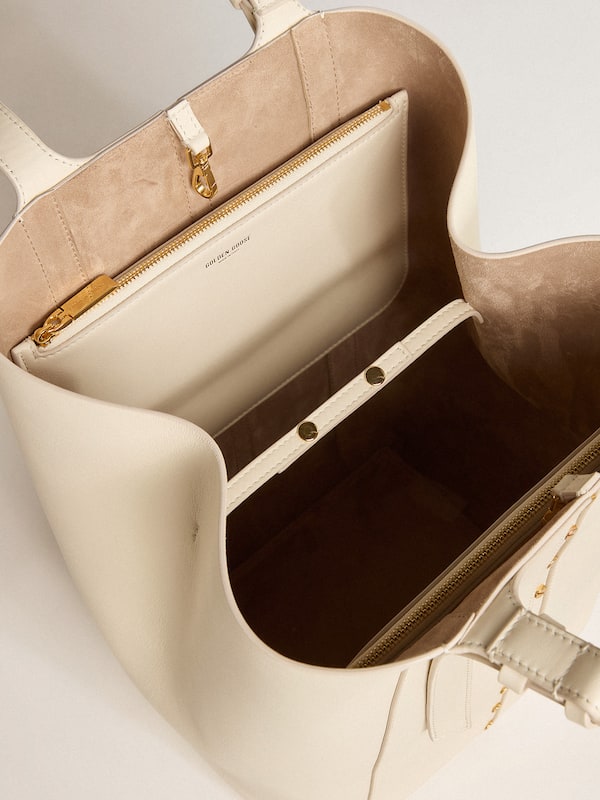 Golden Goose - 24/7 Bag North South in butter-colored leather with adjustable handles in 