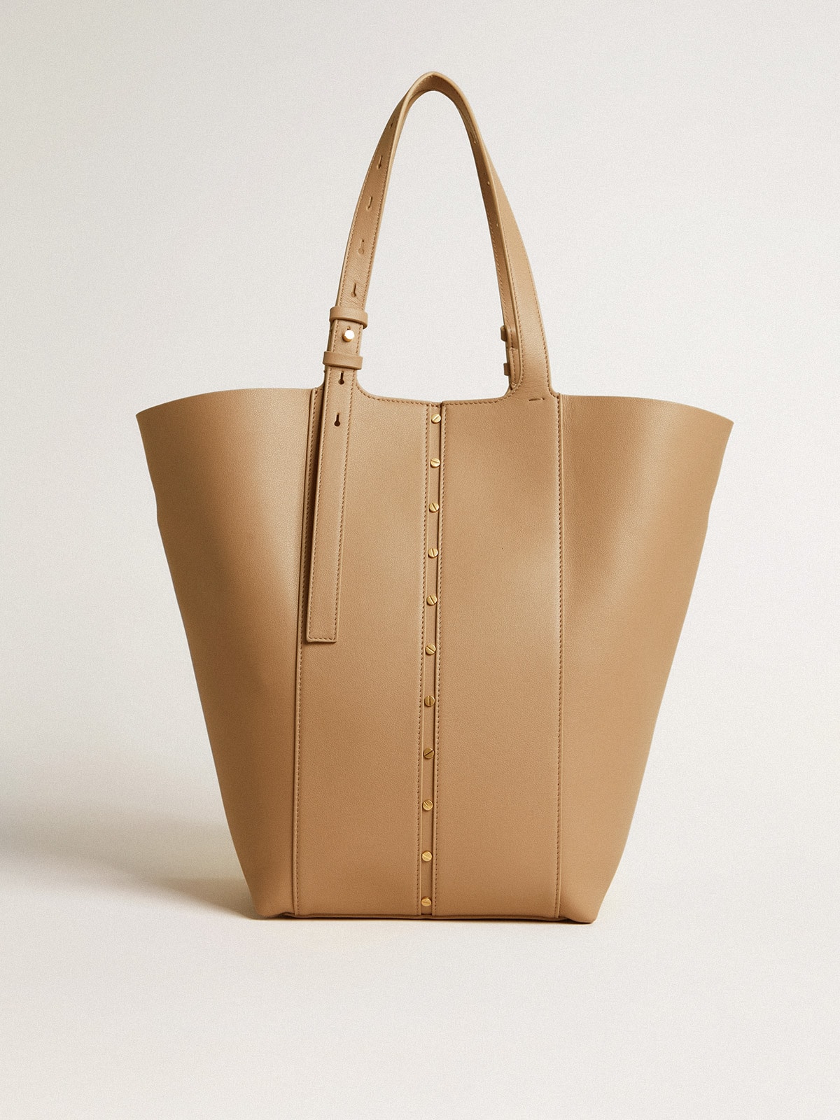 Golden Goose - 24/7 Bag in cappuccino-colored leather with adjustable handles in 