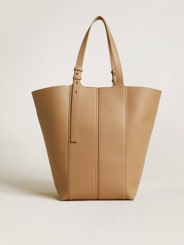 Golden Goose - 24/7 Bag North South in cappuccino-colored leather with adjustable handles in 