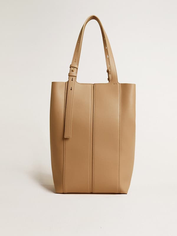 Golden Goose - 24/7 Bag North South in cappuccino-colored leather with adjustable handles in 