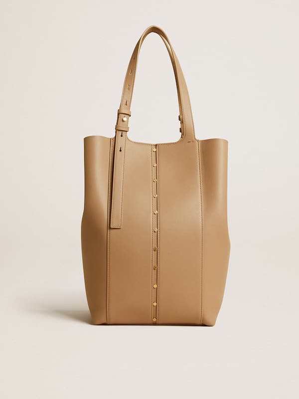 Golden Goose - 24/7 Bag North South in cappuccino-colored leather with adjustable handles in 