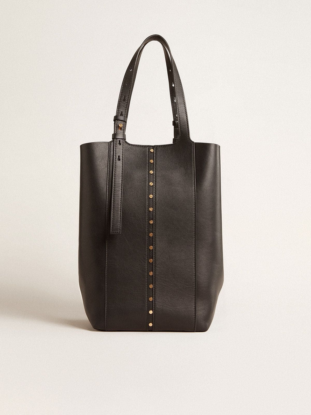 トートバッグ Golden  Deluxe Brand 24 7 Leather Tote Bag 24/7 Bag in black leather with adjustable handles