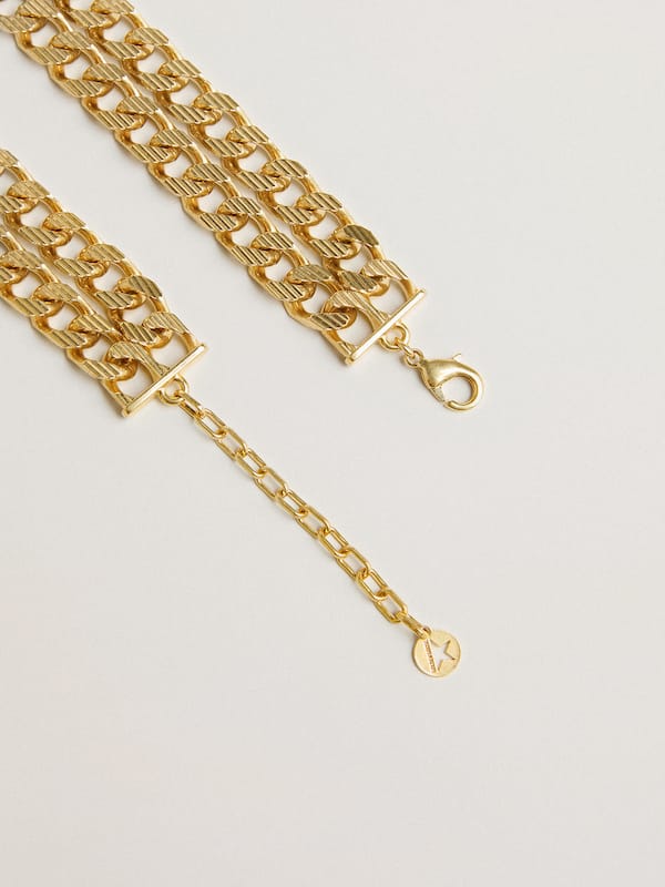 Golden Goose - Antique gold-colored braided chain necklace with star-shaped clasp in 