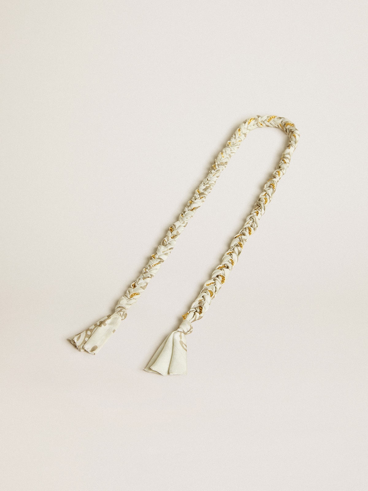 Golden Goose - Butter-colored braided fabric charm with brass chain in 