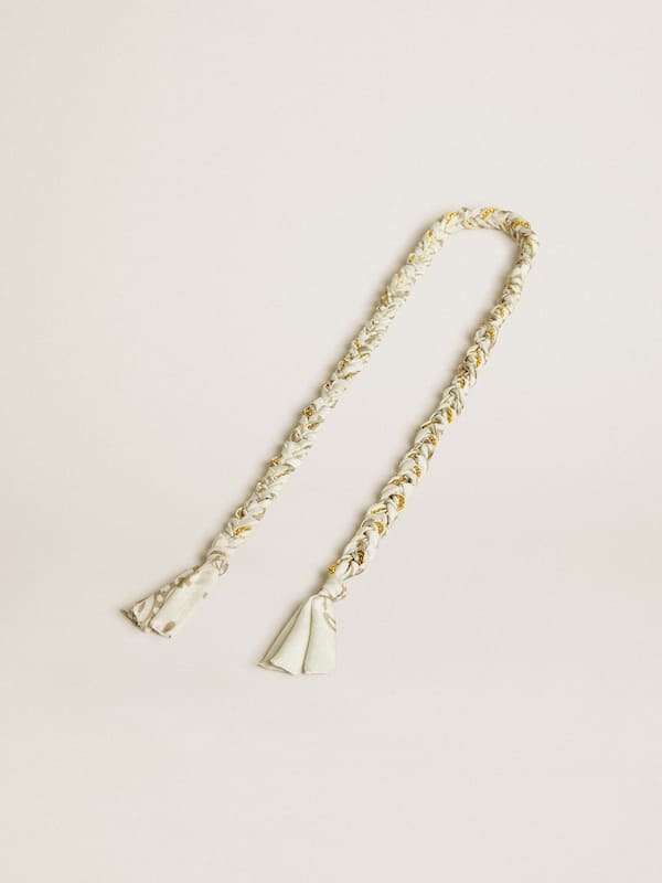 Golden Goose - Butter-colored braided fabric charm with brass chain in 