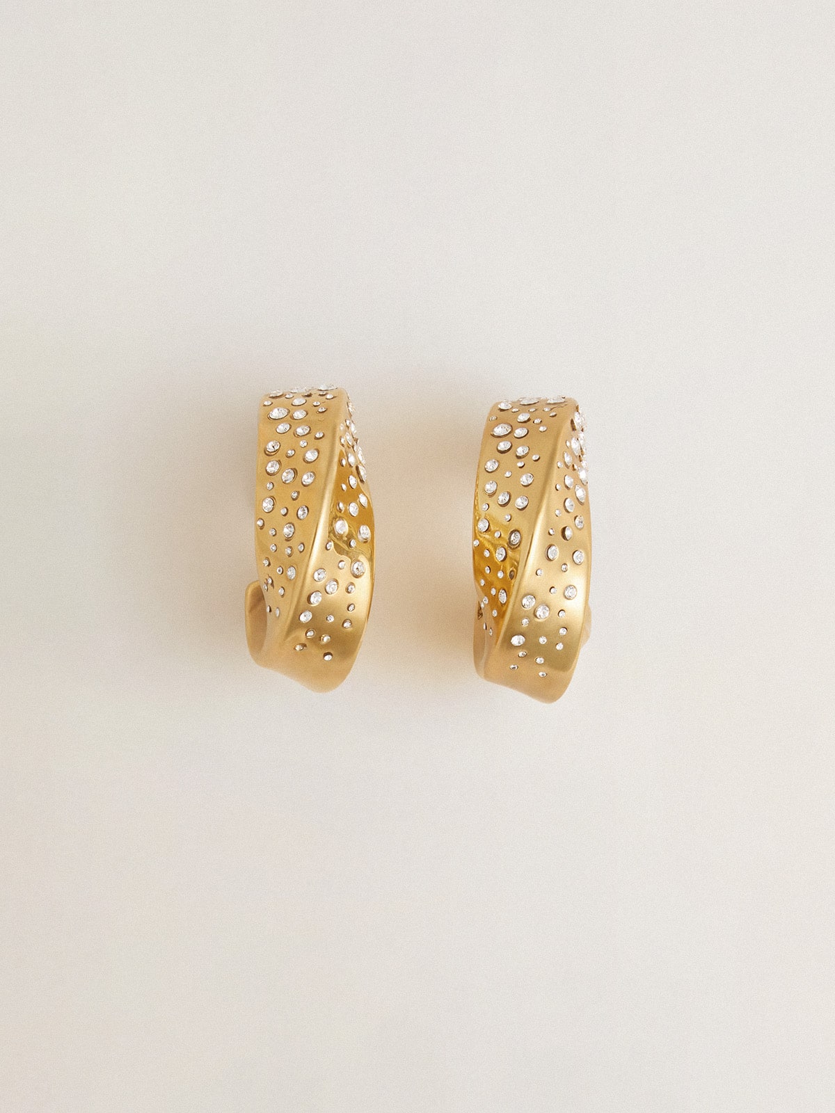 Golden Goose - Gold hoop earrings with crystals  in 
