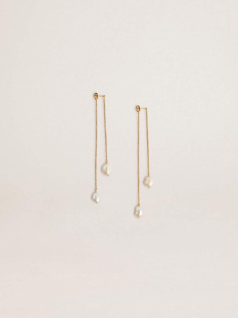 Boucles d’oreilles pendantes avec perles