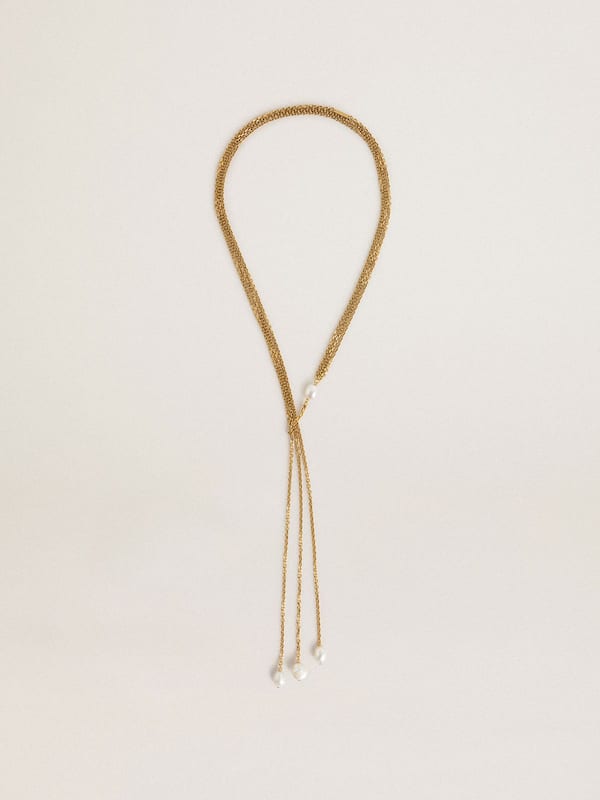Golden Goose - Necklace with antique gold-colored chains with pearls in 