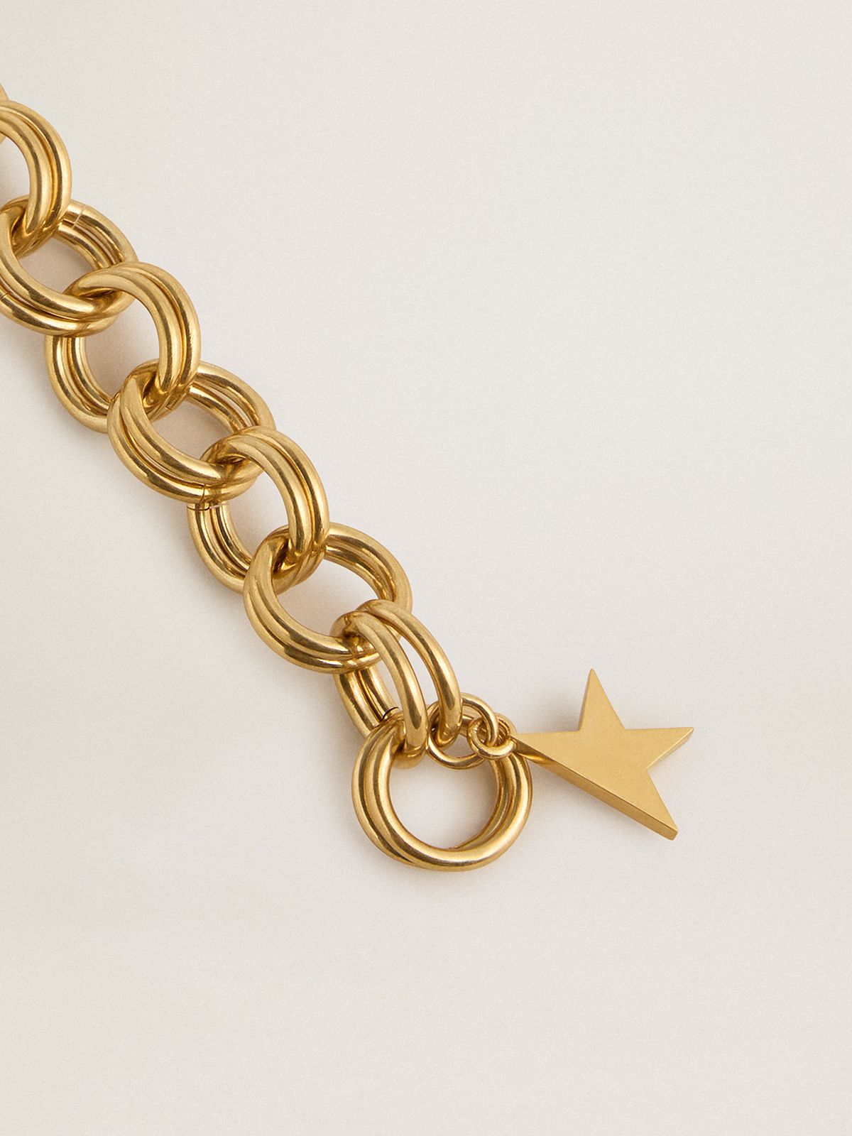 Golden Goose - Pulsera de cadena trenzada color oro antiguo con cierre de estrella in