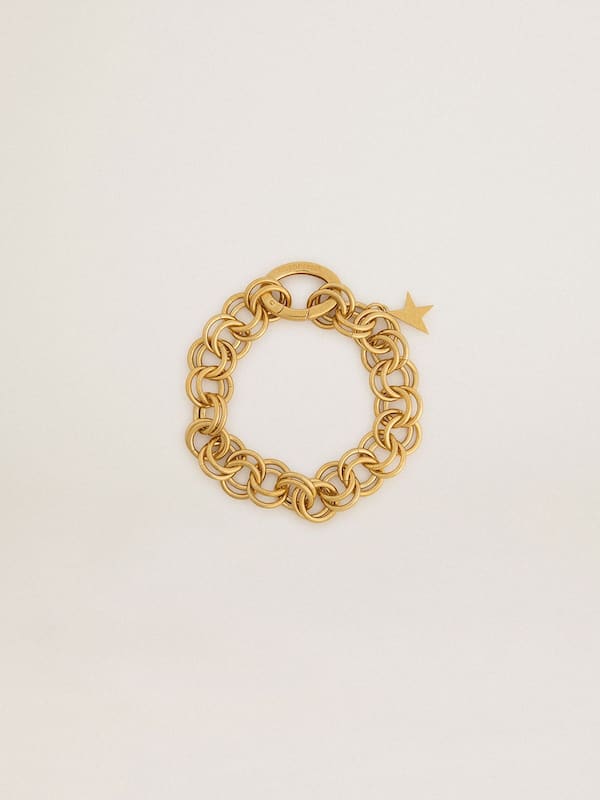 Golden Goose - Antique gold-colored woven chain bracelet with star-shaped clasp in 